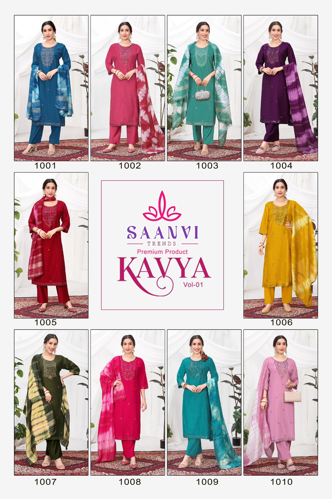 Saanvi Trendz Kavya Vol 1 Fancy Embroidery Kurti Bottom With Dupatta