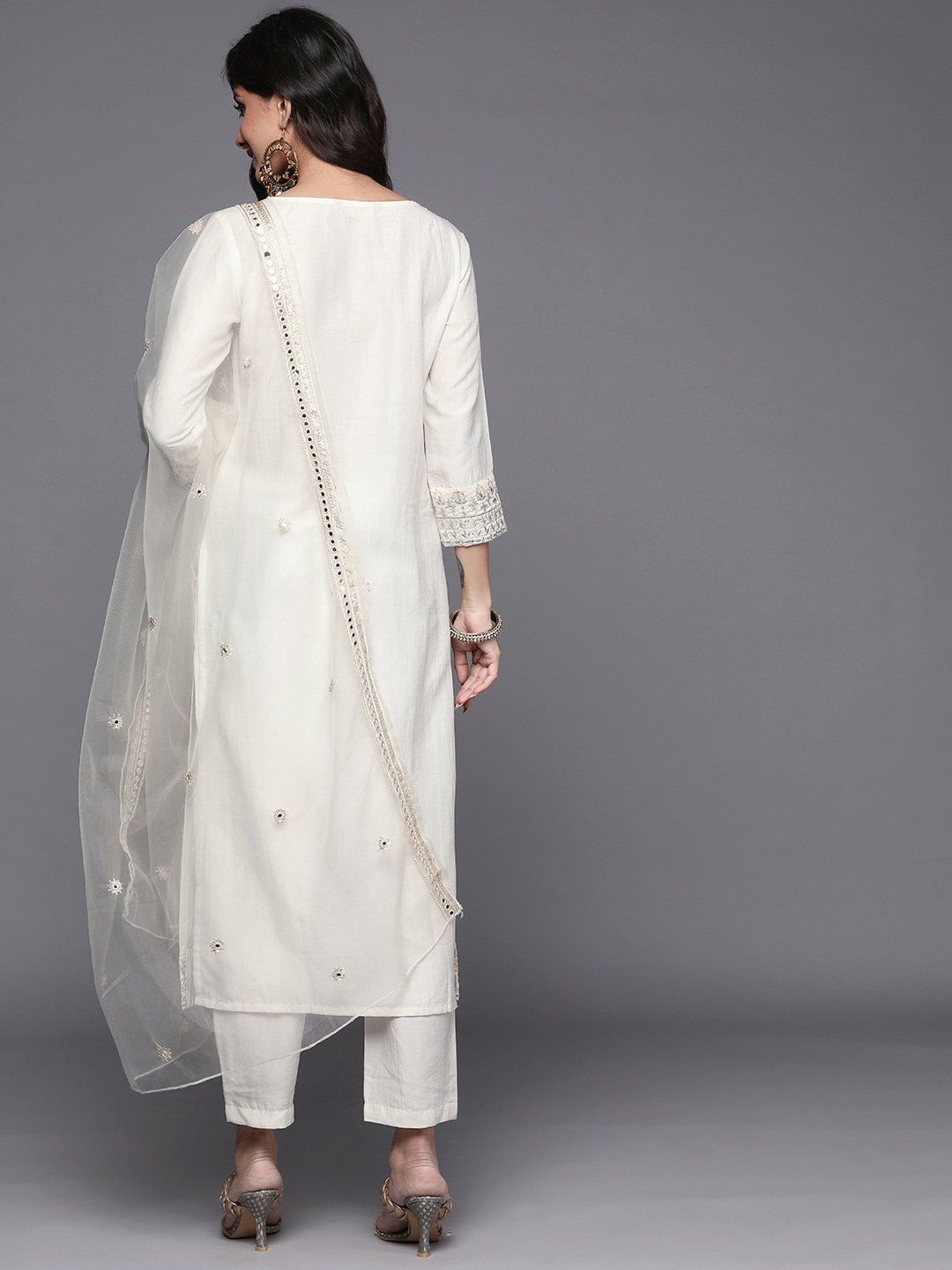 Navya Kurti 122 Party Wear Embroidery Worked Cotton Silk Kurti with Pant and Dupatta Set 
