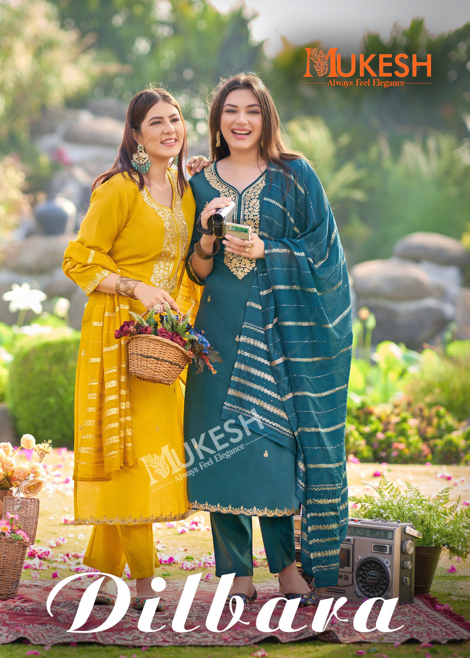 Mukesh Dilbara Simmer Roman Kurti Bottom With Dupatta