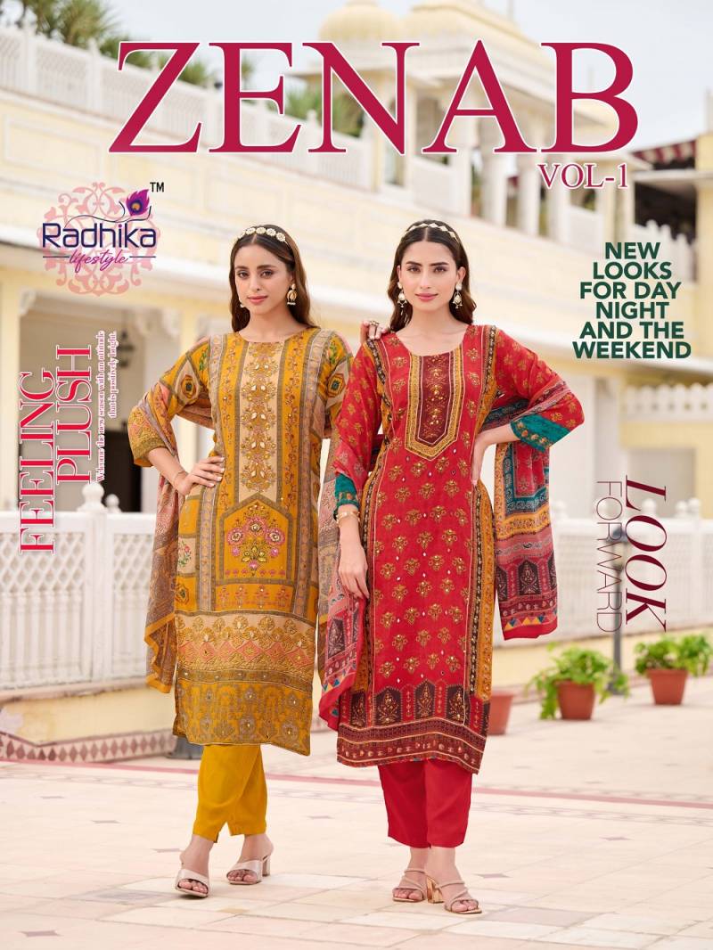 Radhika Zenab Vol 1 Crepe Handwork Readymade Collection