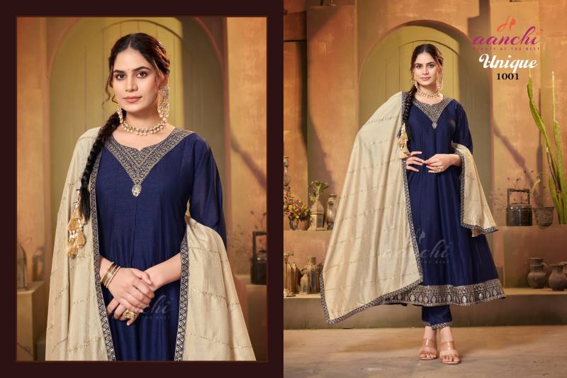 Aanchi Unique Vichitra Silk Kurti Bottom With Dupatta