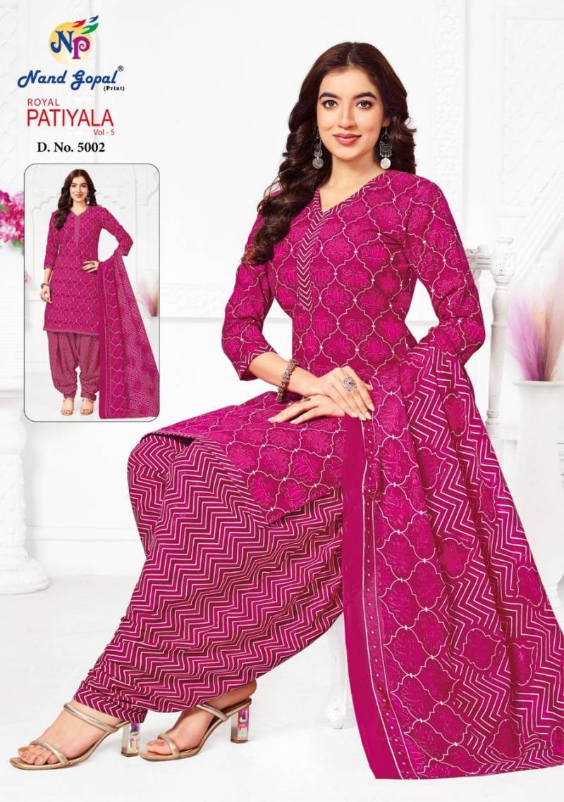 Nand Gopal Royal Patiyala Vol 5 Premium Cotton Print Dress Material