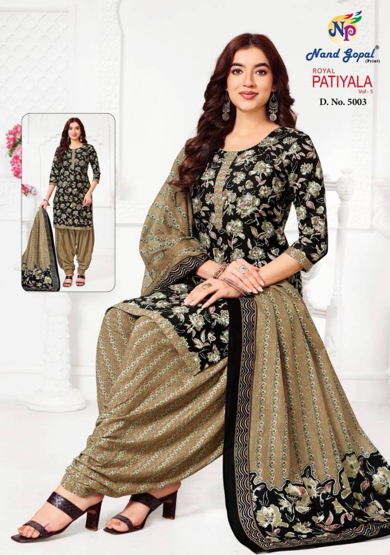 Nand Gopal Royal Patiyala Vol 5 Premium Cotton Print Dress Material