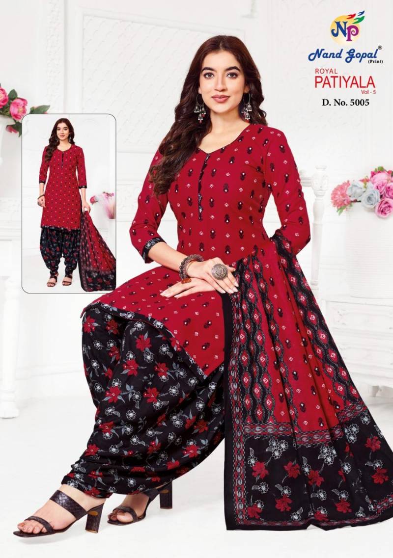 Nand Gopal Royal Patiyala Vol 5 Premium Cotton Print Dress Material