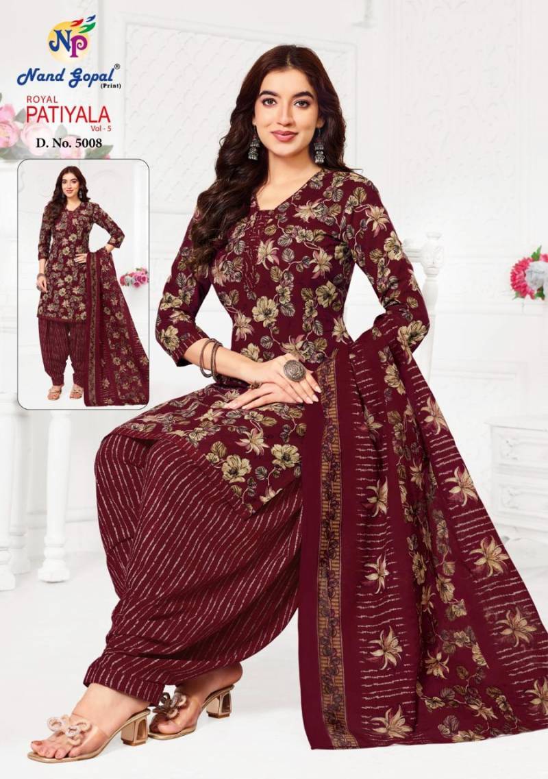Nand Gopal Royal Patiyala Vol 5 Premium Cotton Print Dress Material