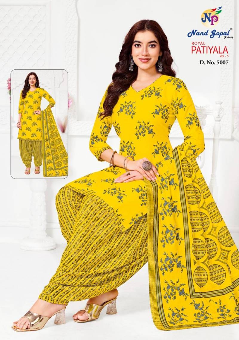 Nand Gopal Royal Patiyala Vol 5 Premium Cotton Print Dress Material