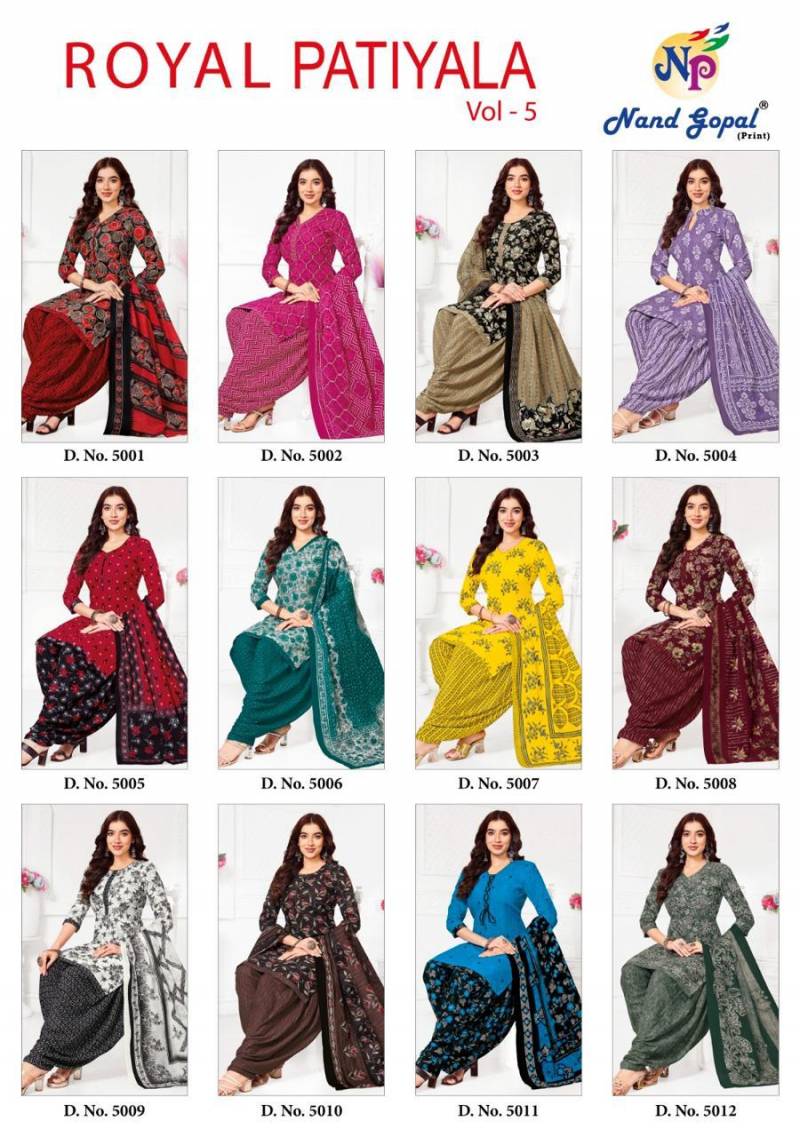 Nand Gopal Royal Patiyala Vol 5 Premium Cotton Print Dress Material