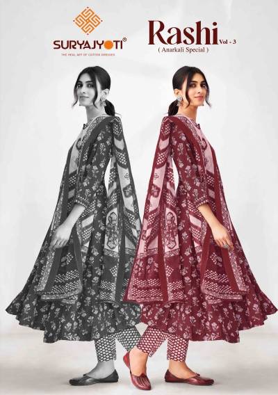 Suryajyoti Rashi Vol 3 Anarkali Style Kurti Pant With Dupatta Collection