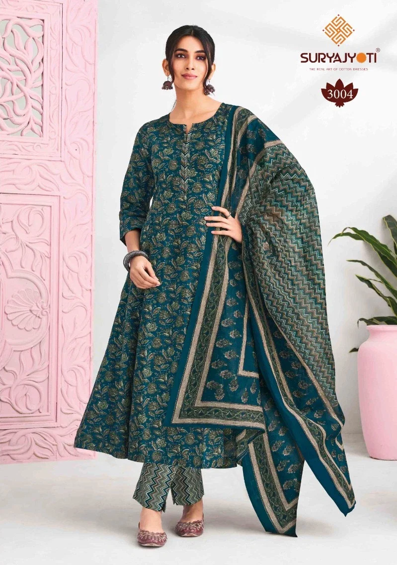 Suryajyoti Rashi Vol 3 Anarkali Style Kurti Pant With Dupatta Collection