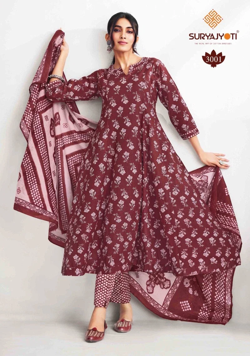 Suryajyoti Rashi Vol 3 Anarkali Style Kurti Pant With Dupatta Collection