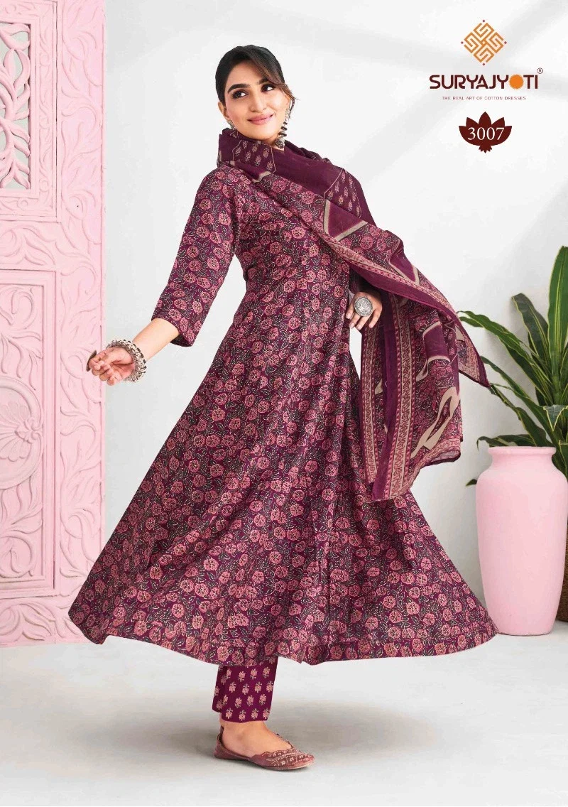 Suryajyoti Rashi Vol 3 Anarkali Style Kurti Pant With Dupatta Collection