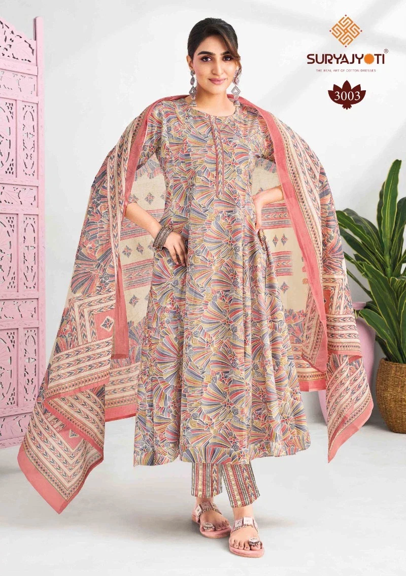Suryajyoti Rashi Vol 3 Anarkali Style Kurti Pant With Dupatta Collection