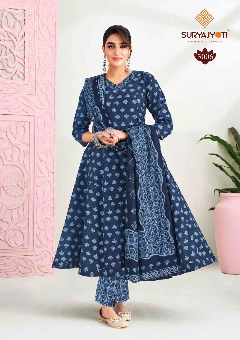 Suryajyoti Rashi Vol 3 Anarkali Style Kurti Pant With Dupatta Collection