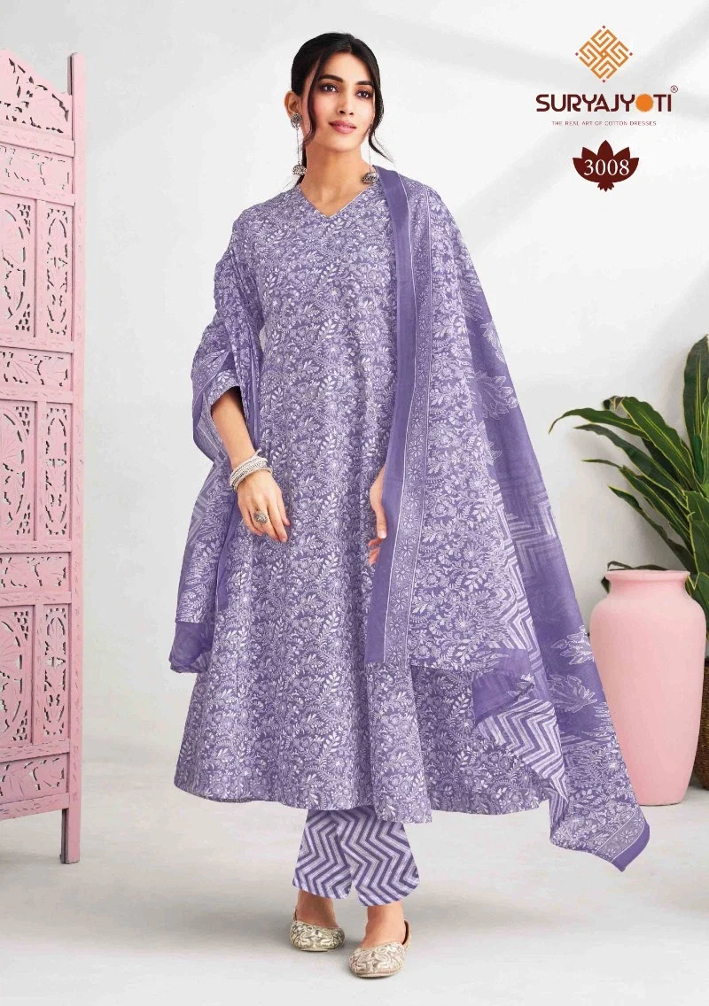 Suryajyoti Rashi Vol 3 Anarkali Style Kurti Pant With Dupatta Collection