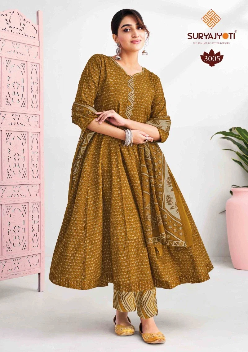 Suryajyoti Rashi Vol 3 Anarkali Style Kurti Pant With Dupatta Collection