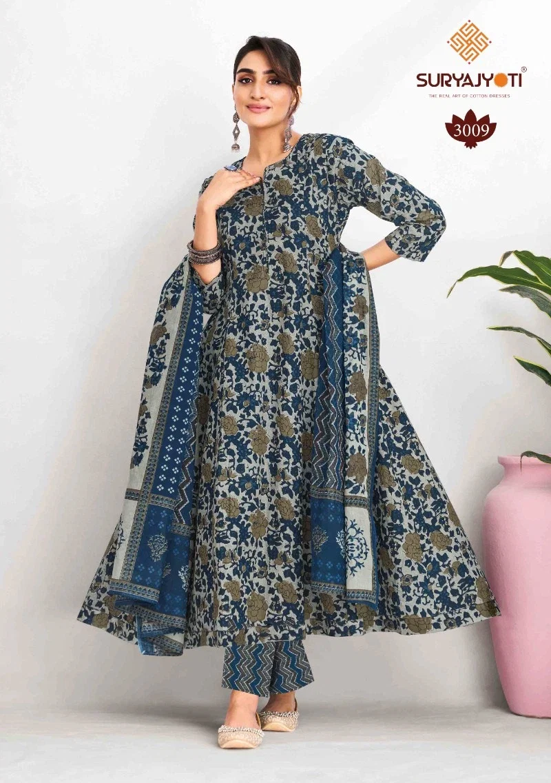 Suryajyoti Rashi Vol 3 Anarkali Style Kurti Pant With Dupatta Collection