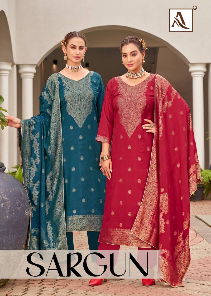 Alok Sargun Viscose Maslin Jacquard Designer Dress Material