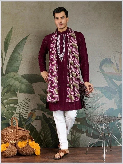 Shubhvastra Ethnic Elevated Mirror Work Kurta With Dupatta