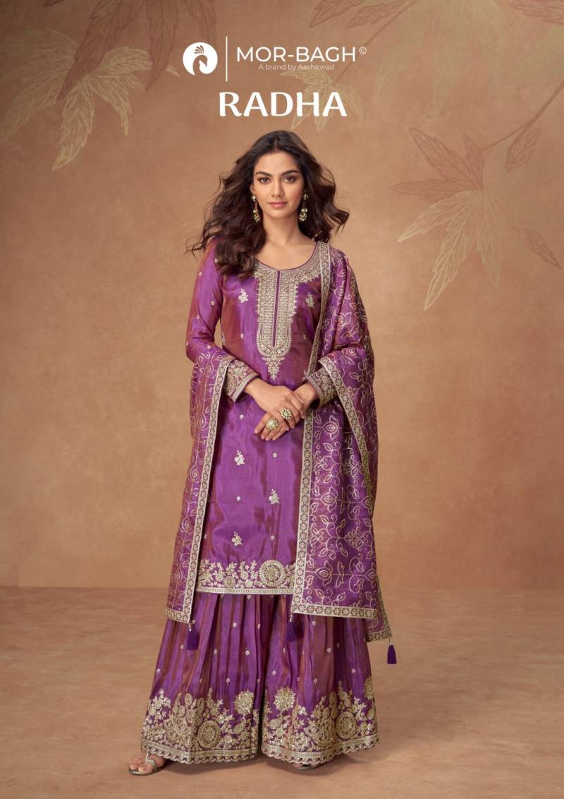 Aashirwad Mor Bagh Radha Shimmer Silk Salwar Suits