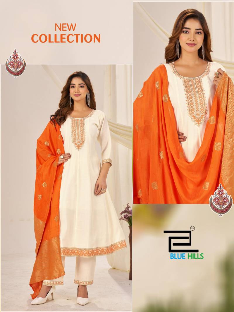 Blue Hills Taj Mahal Vol 10 Roman Silk Kurti Bottom With Dupatta