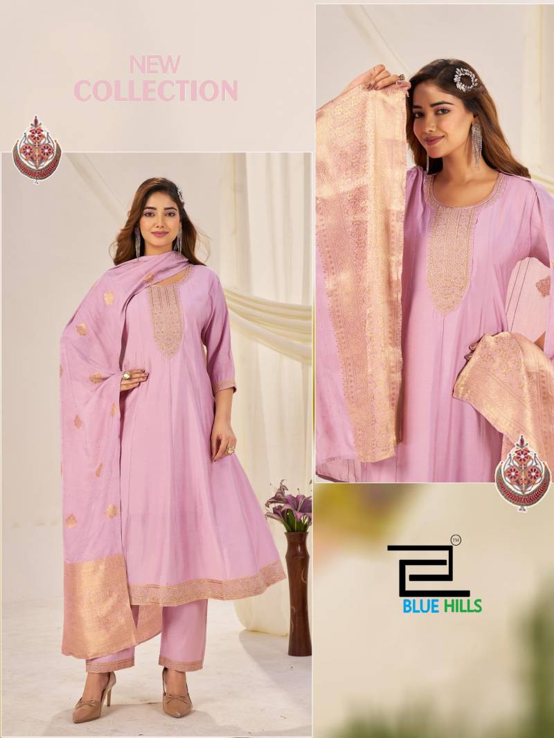 Blue Hills Taj Mahal Vol 10 Roman Silk Kurti Bottom With Dupatta