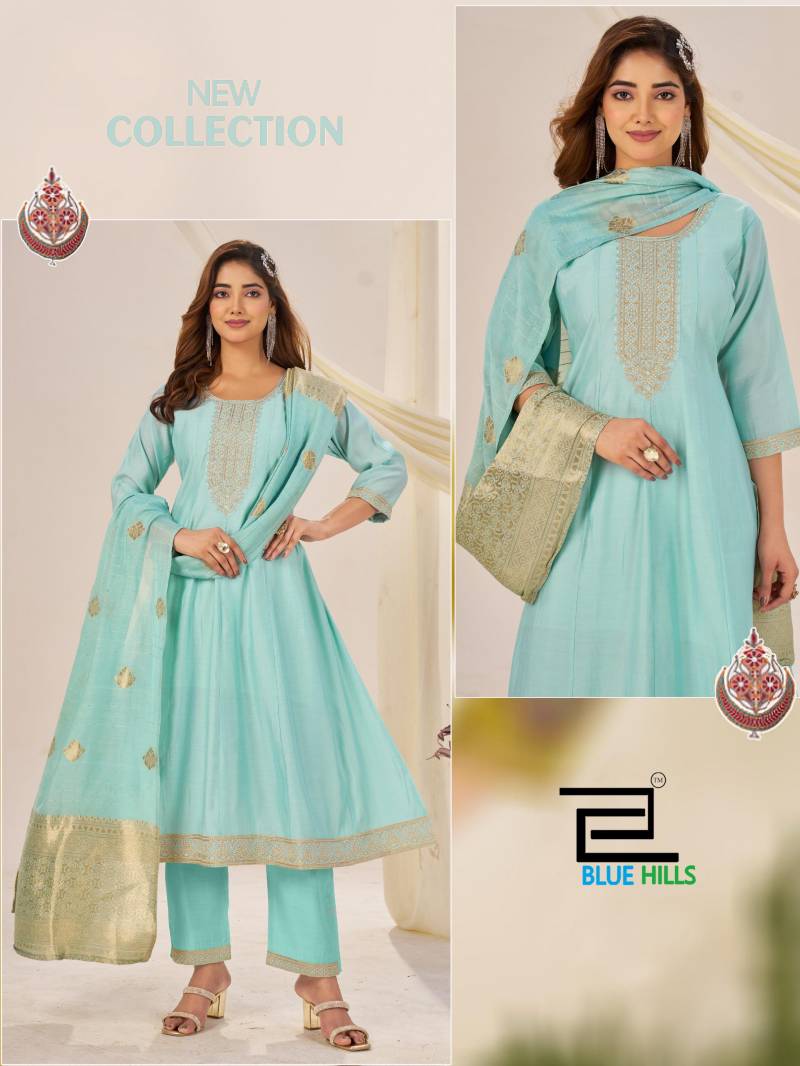 Blue Hills Taj Mahal Vol 10 Roman Silk Kurti Bottom With Dupatta