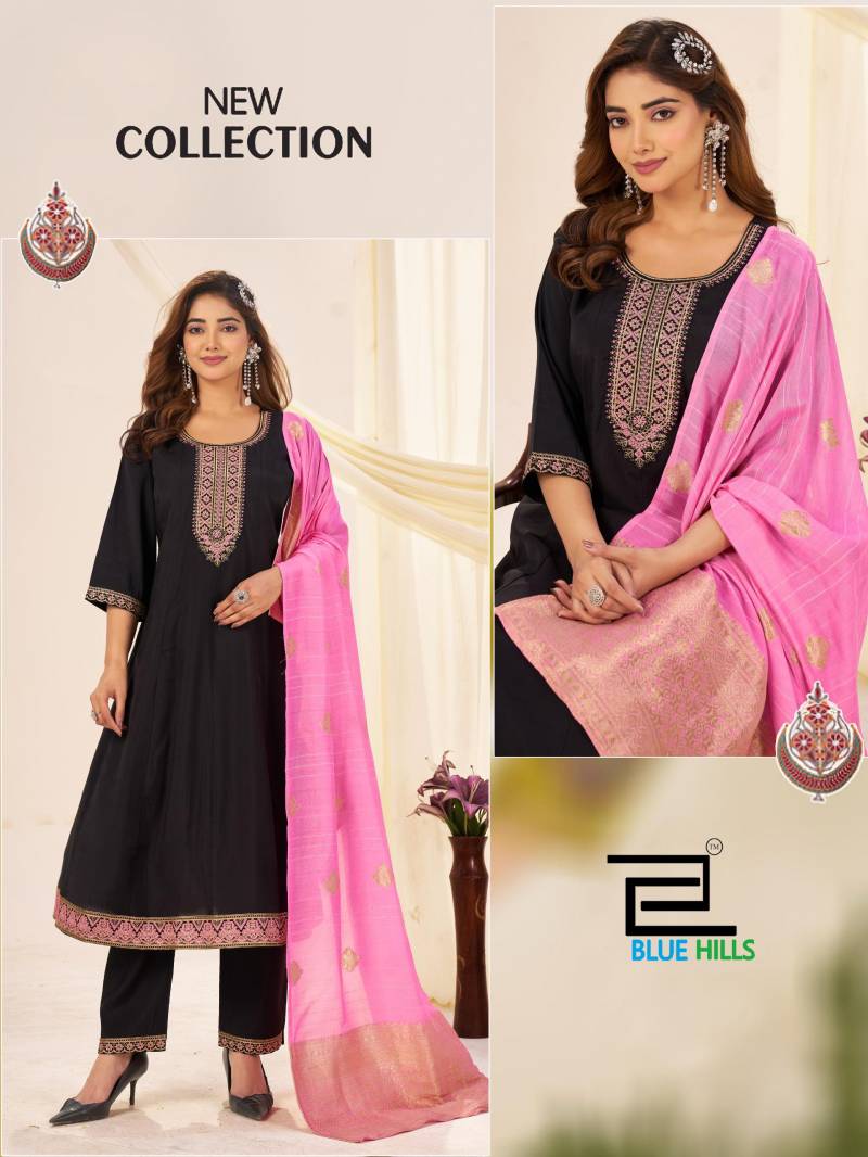 Blue Hills Taj Mahal Vol 10 Roman Silk Kurti Bottom With Dupatta