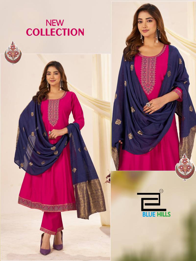 Blue Hills Taj Mahal Vol 10 Roman Silk Kurti Bottom With Dupatta