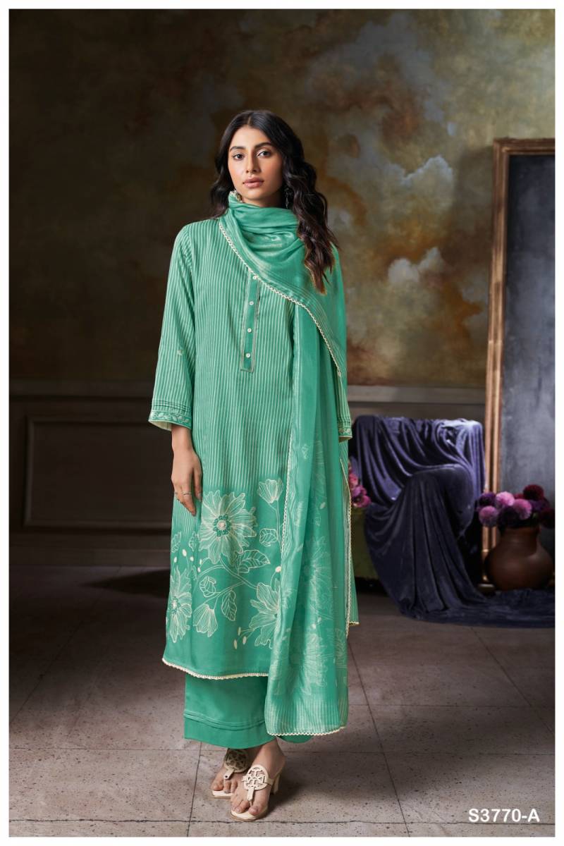 Ganga Junia 3770 Cotton Satin Printed Suit Collection