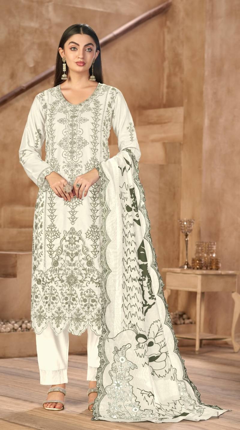 Mah E Rooh 4205 A To D Faux Georgette Designer Embroidered Suits