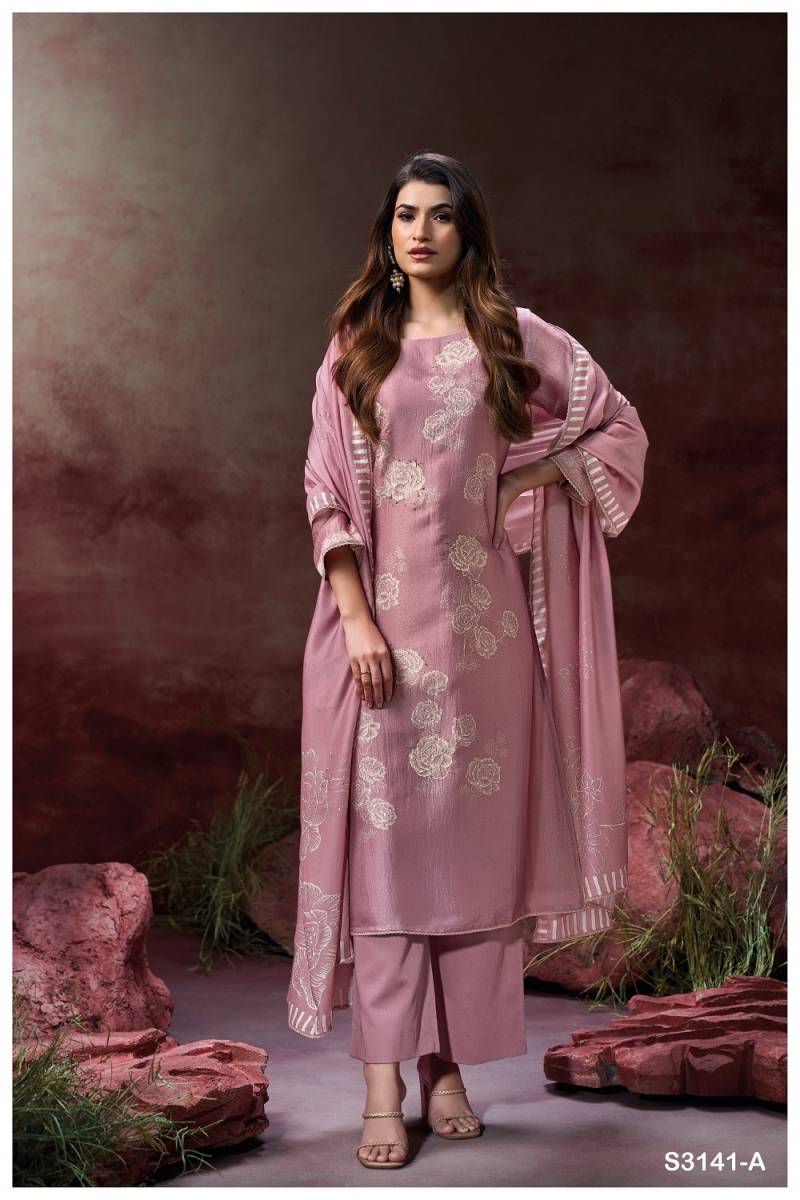 Ganga Ellahi 3141 Bemberg Silk Embroidered Suit Collection