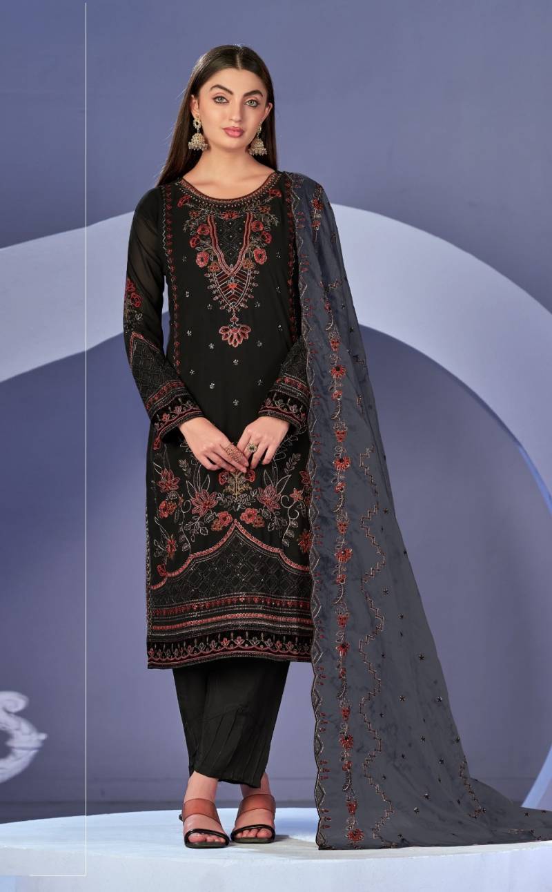 Mah E Rooh 4204 A To D Fancy Cotton With Embroidered Suits