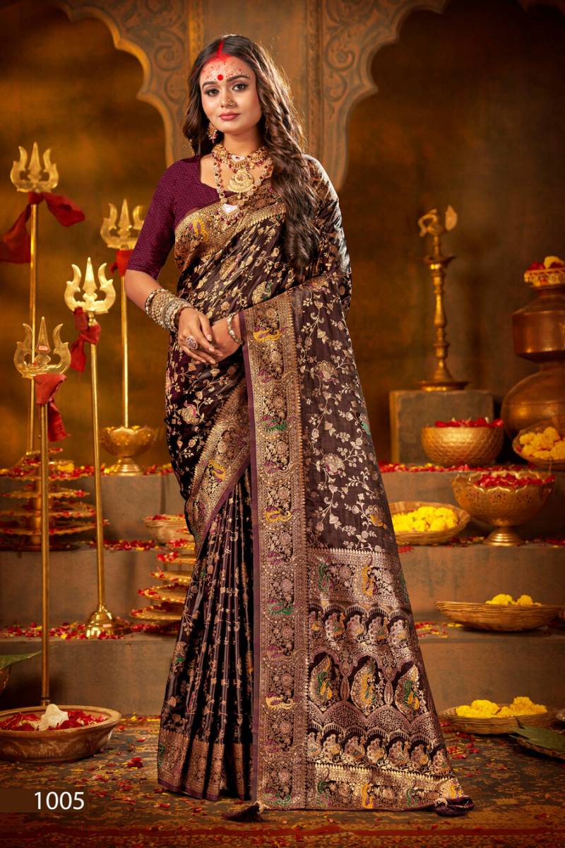 Saroj Shrinidhi Satin Saroski Vol 1 Satin Silk Saree Collection