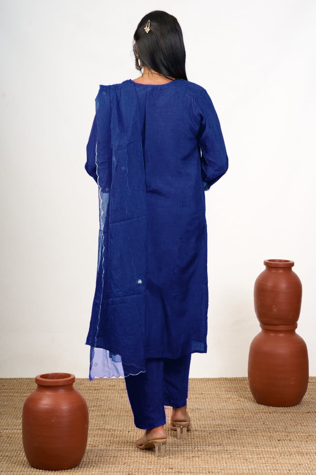 Navya Kurti 123 Party Wear Embroidery Worked Cotton Silk Kurti with Pant and Dupatta Set 