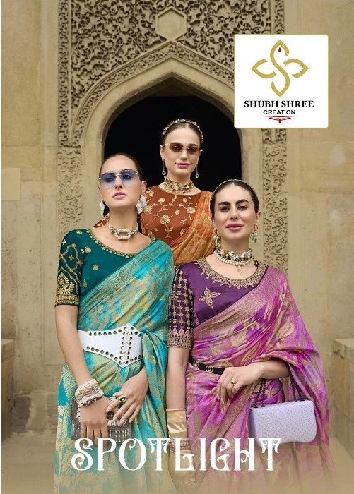 Shubh Shree Spotlight Jacquard Embroidered Saree Collection