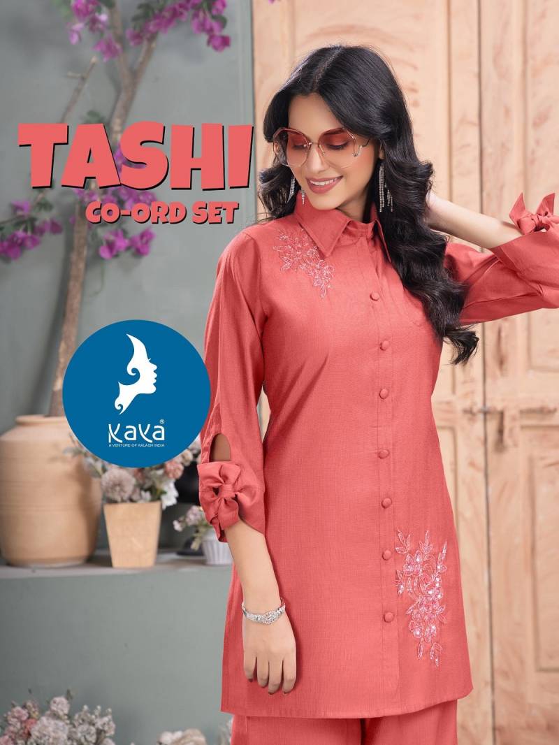 Kaya Tashi Casual Wear Vertican Printed Co Ord Set Collection