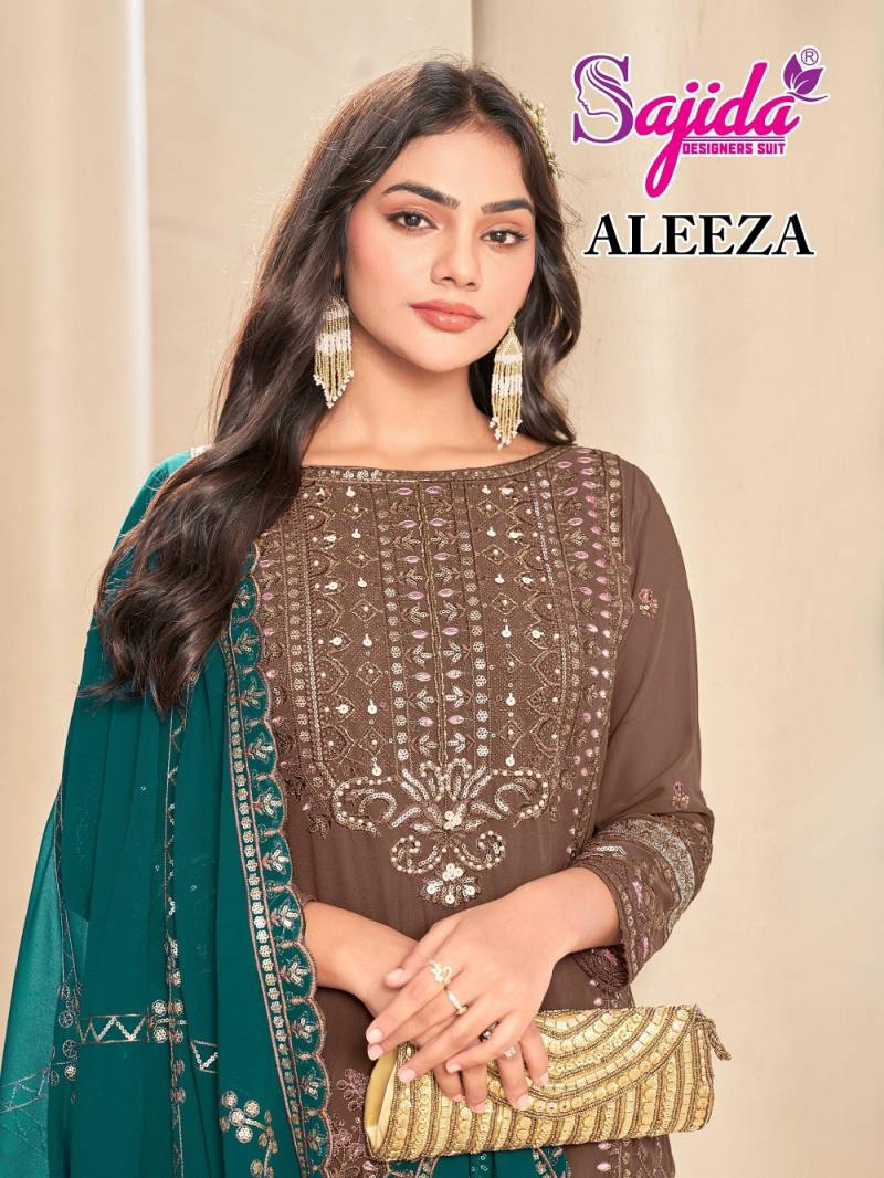 Sajida Aleeza Vol 1 Faux Georgette Embroidery Pakistani Salwar Kameez