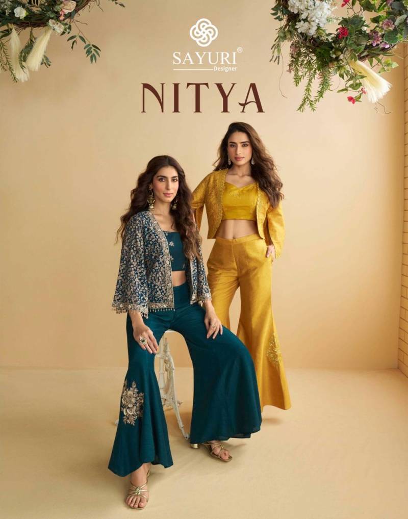 Sayuri Nitya Designer Silk Embroidered Indo Western Collection