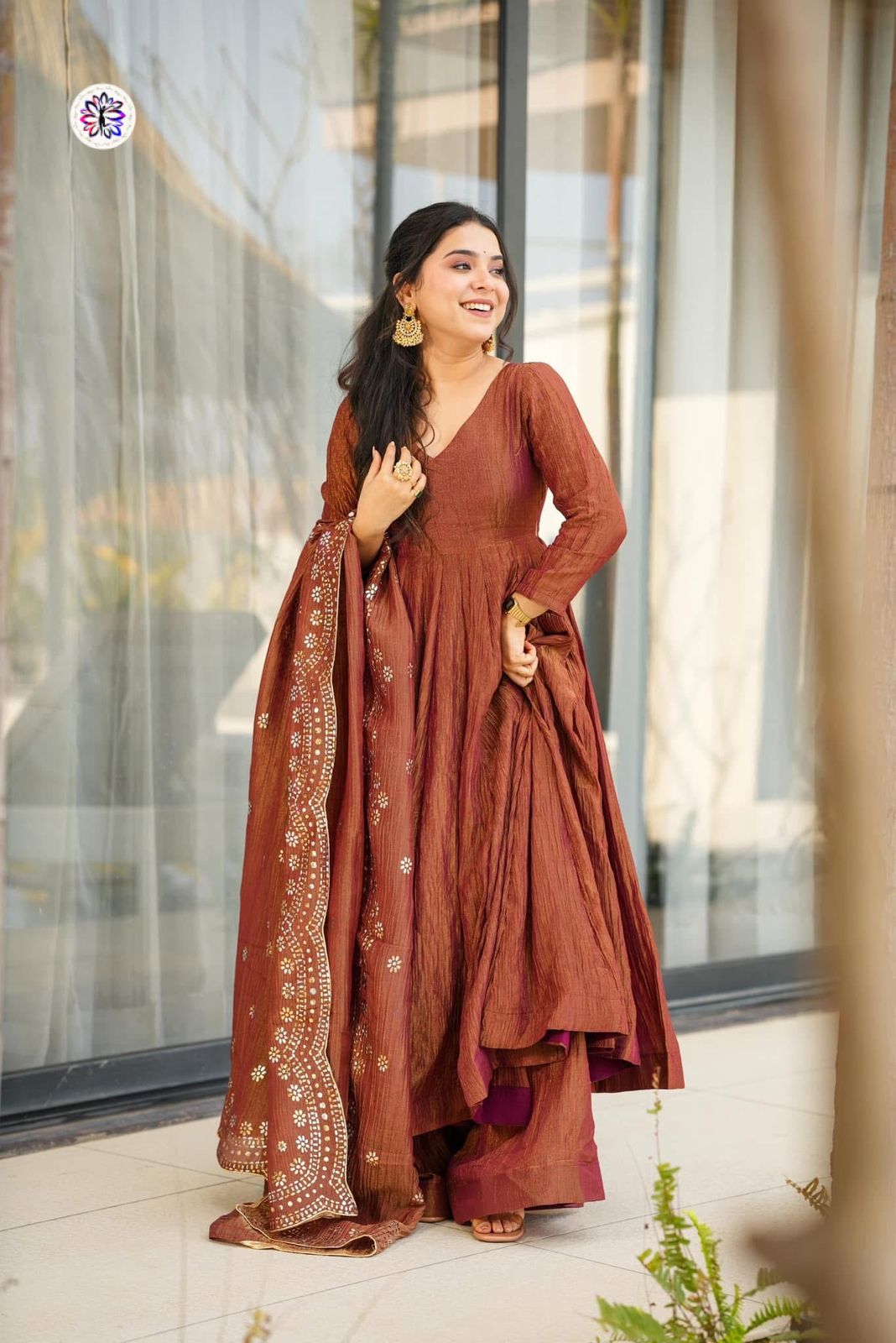 Lekha KL 5025 Chinon Plain Kurti Bottom With Foil Printed Dupatta