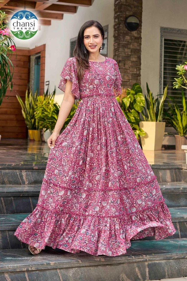 Chansi Dhaarana 041 Floral Printed Gown Collection