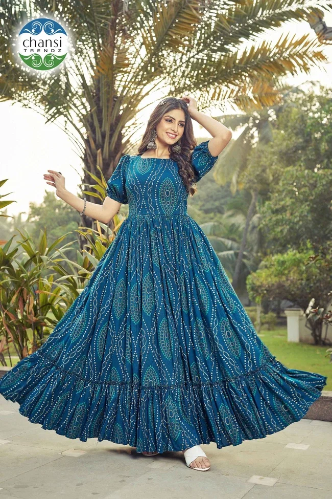 Chansi Jagruti 081 Printed Gown Collection