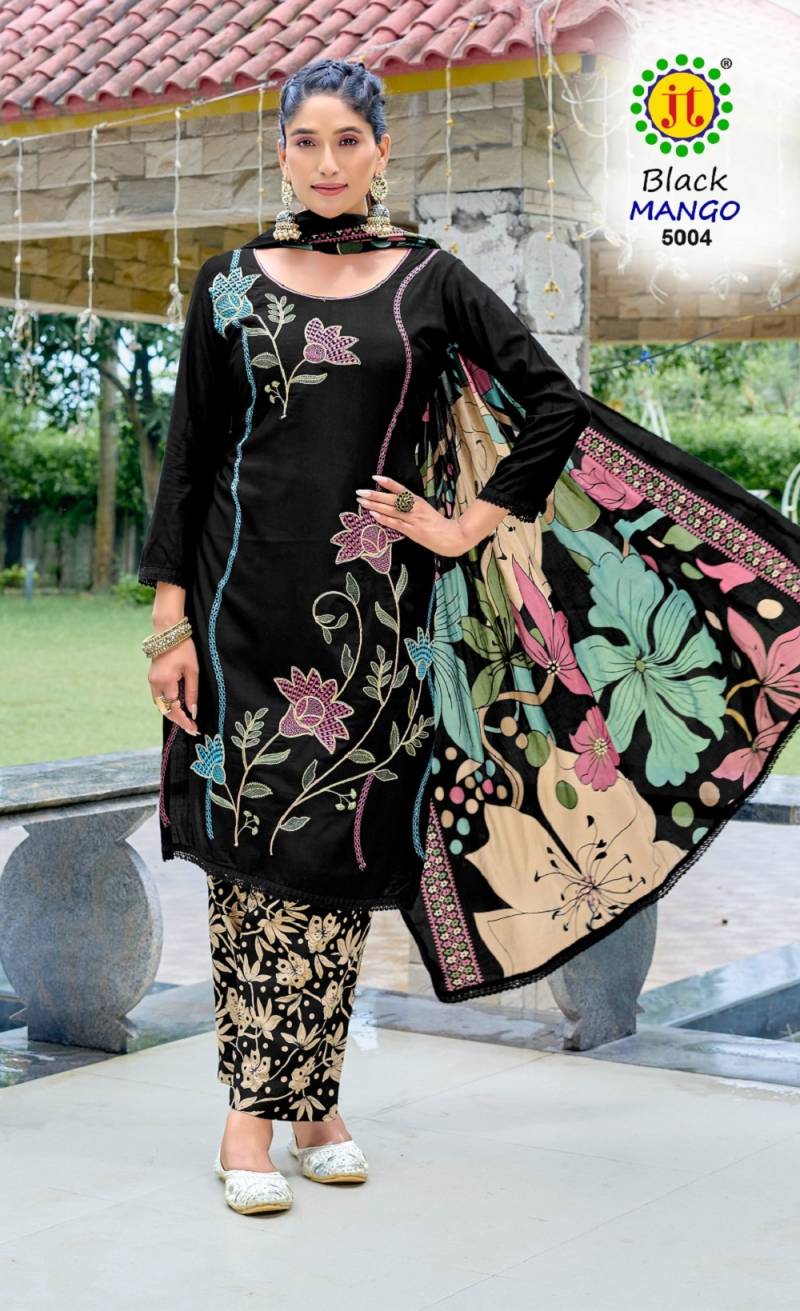 Jt Black Mango Vol 5 Fancy Rayon Printed Dress Material Collection