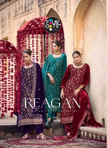 Four Dots Reagan Designer Velvet Dress Material Collection