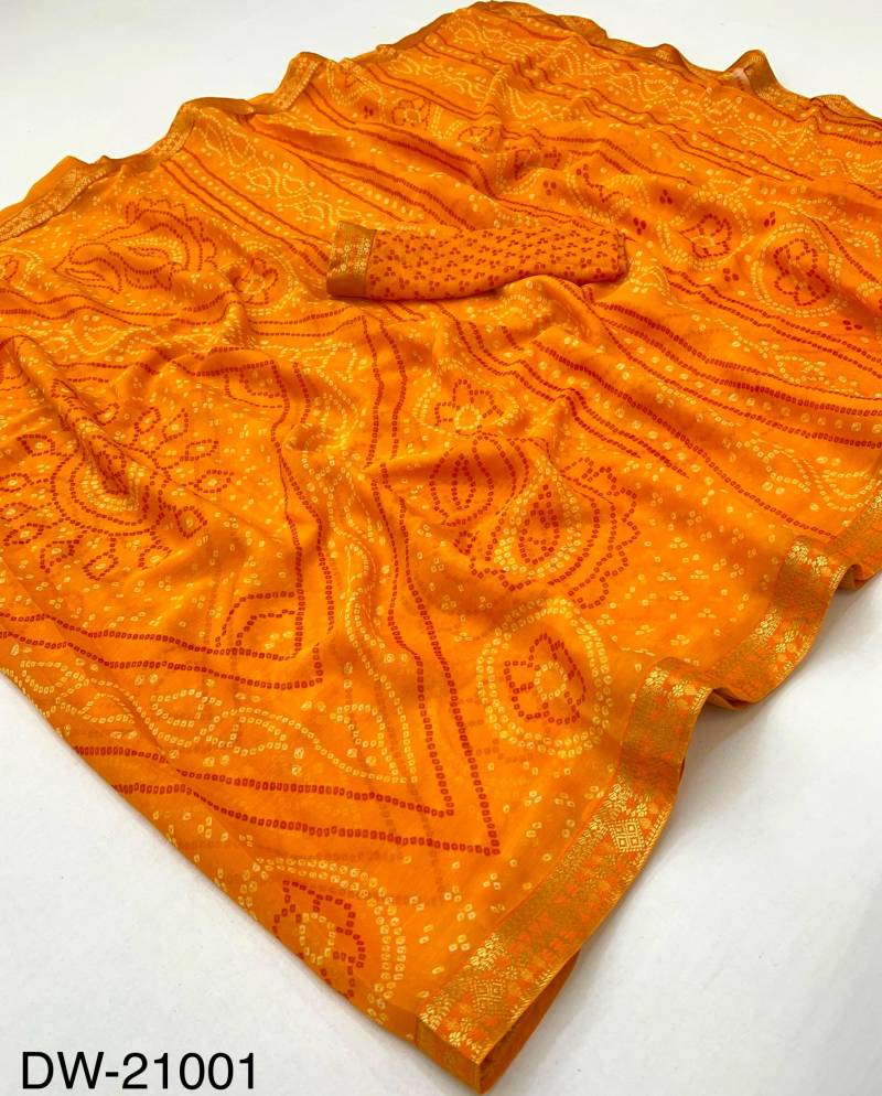 Rajyog Dhwani Vol 3 Chiffon With Bandhni Printed Saree Collection