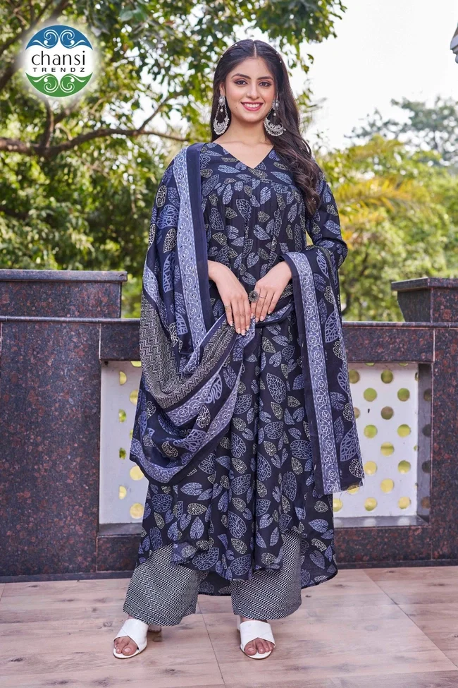 Chansi Kshirabdija 021 Anarkali Kurti With Bottom Dupatta Collection