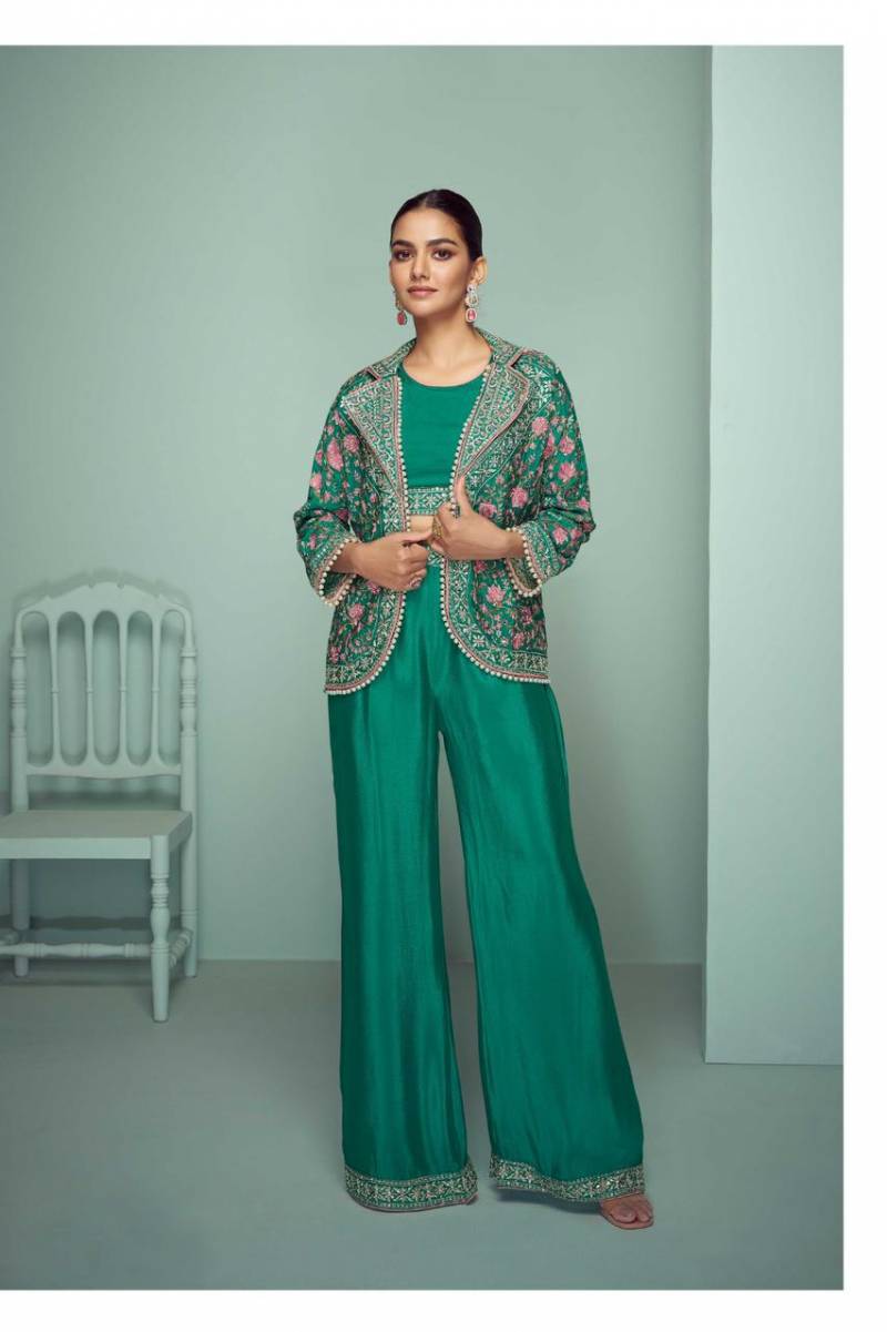 Gulkayra Mariyam Chinon Embroidered Stylish Indo Westerns