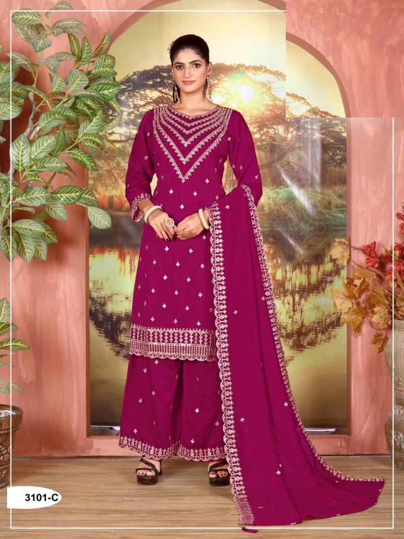3101 A To D Vichitra Fancy Sharara Suits Collection