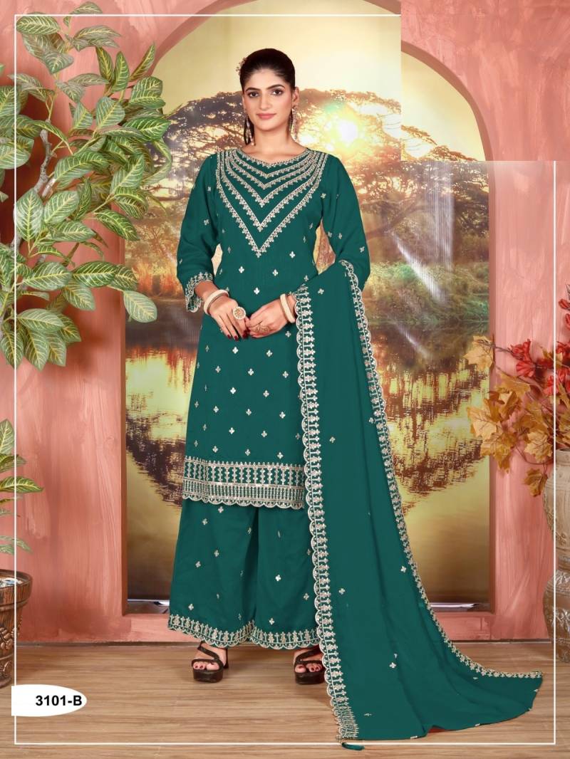 3101 A To D Vichitra Fancy Sharara Suits Collection