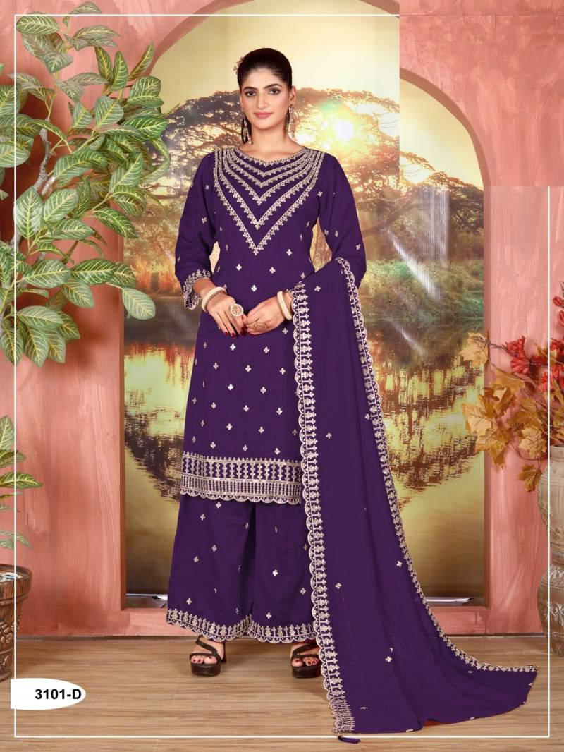 3101 A To D Vichitra Fancy Sharara Suits Collection