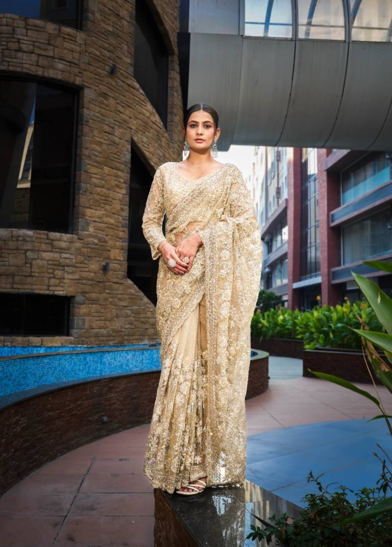 Kp 1011 And 1012 Designer Wedding Net Saree Collection